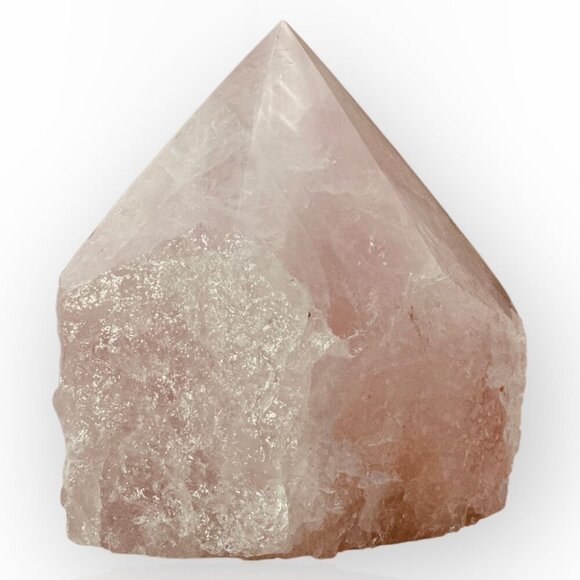 Rose Quartz Crystal Generator Point with a Rough Base Polished Point - 534g - Picture 12 of 15